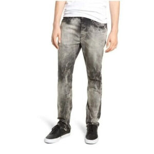 Hudson Vaughn Moto Skinny Button Fly Ankle Zip Deconstructed Jeans Sz 40